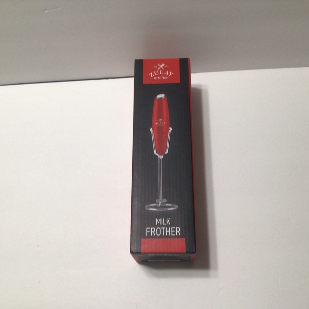 Zulay Milk Frother and stand -Red